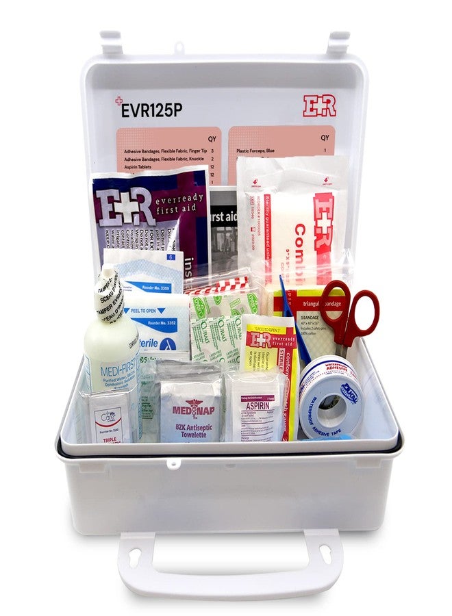 Ever Ready First Aid 107 Piece 25 Person First Aid Kit with Plastic Case, OSHA Compliant - Image 1